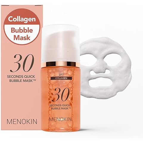 MENOKIN 30 Seconds Quick Bubble Mask [LIFT] - [Collagen] & Niacinamide in Micro-bubbles for Anti Aging, Boost Elasticity, Fine Lines, Korean Glass Skin Care Essential, 50 Uses, 2.36 fl.oz